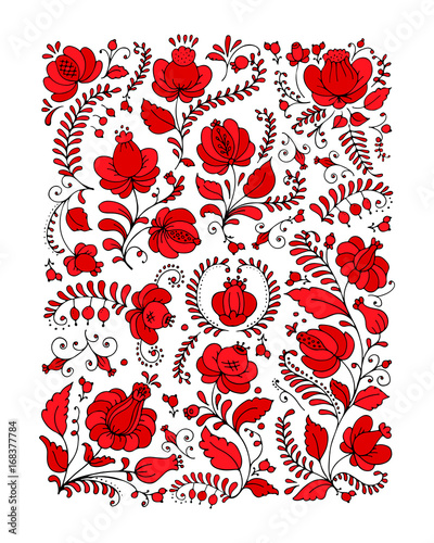 Floral ornament, sketch for your design