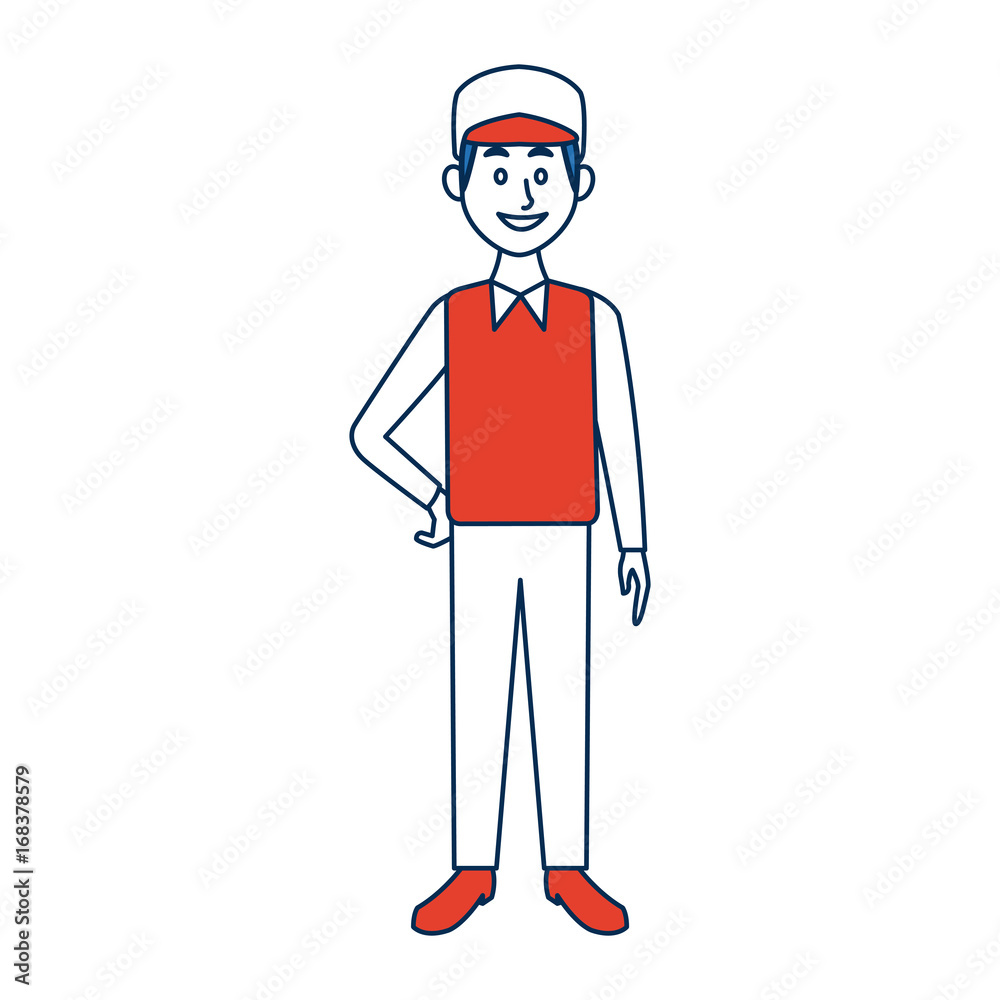 young man standing with folded arms front view vector illustration young man standing with folded arms front view vector illustration