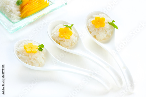 Sticky rice mango Thai dessert.