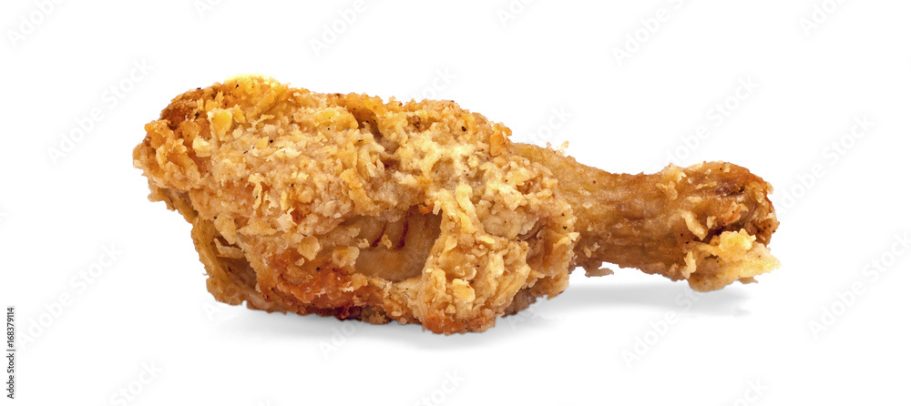 Fried chicken on white background Fried chicken on white background