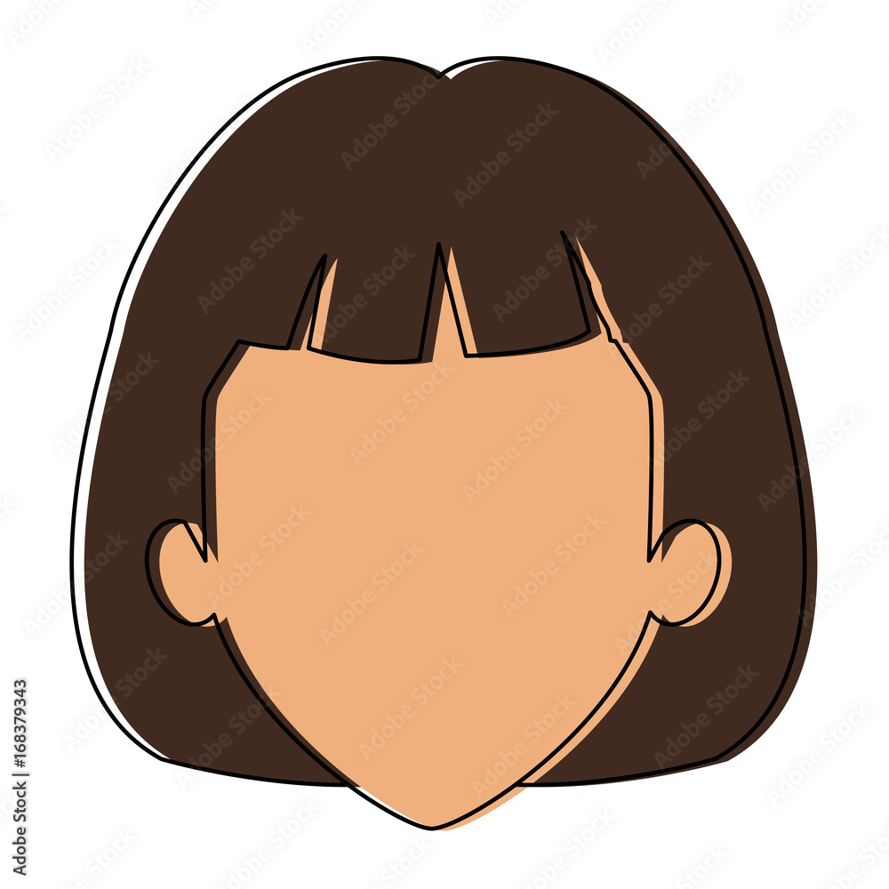 woman face smile expression cartoon character on white background vector illustration woman face smile expression cartoon character on white background vector illustration