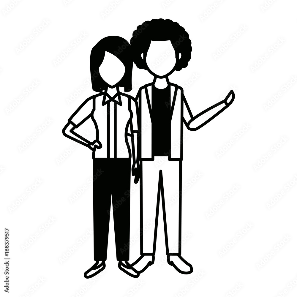 couple standing man and woman together people vector illustration couple standing man and woman together people vector illustration