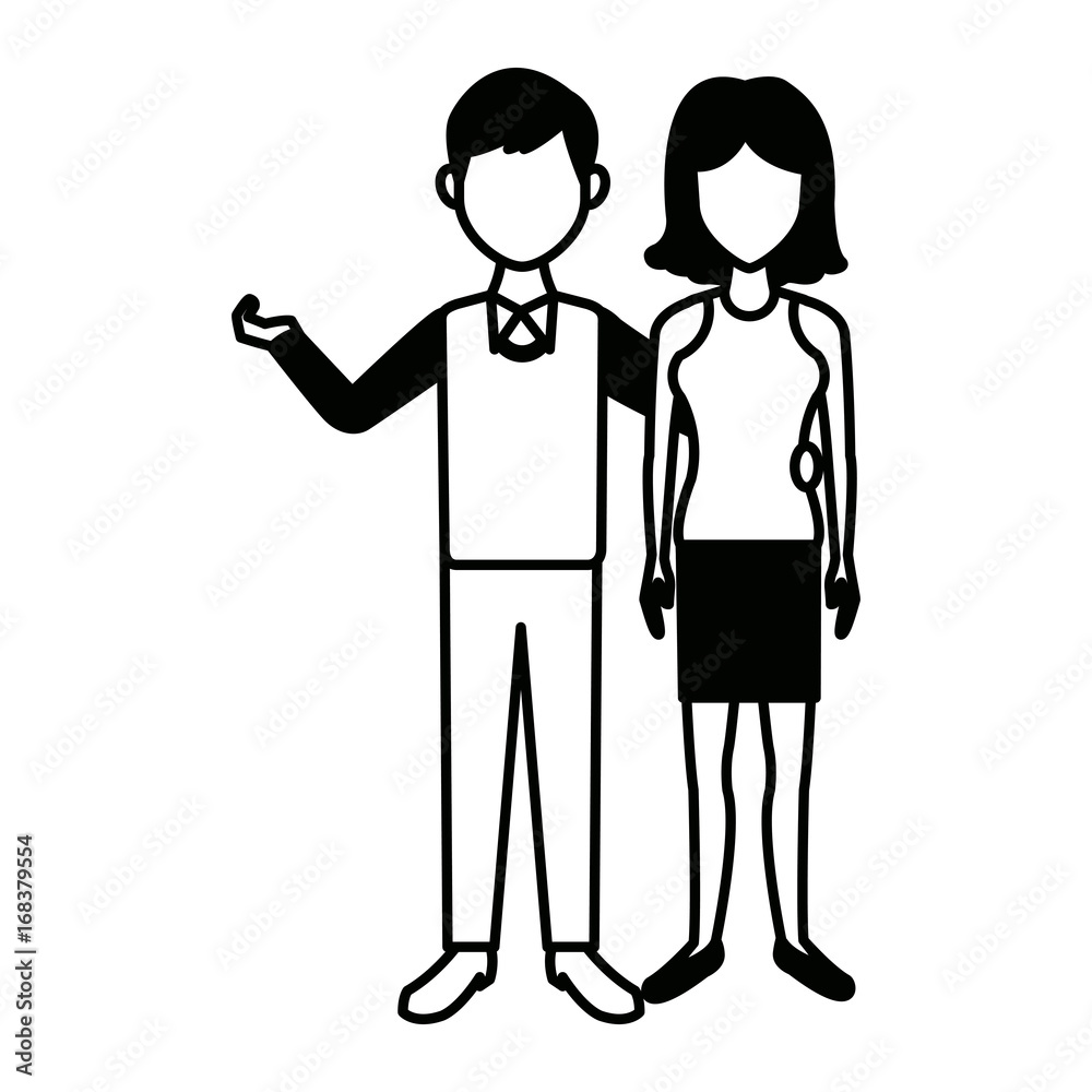 couple standing man and woman together people vector illustration couple standing man and woman together people vector illustration