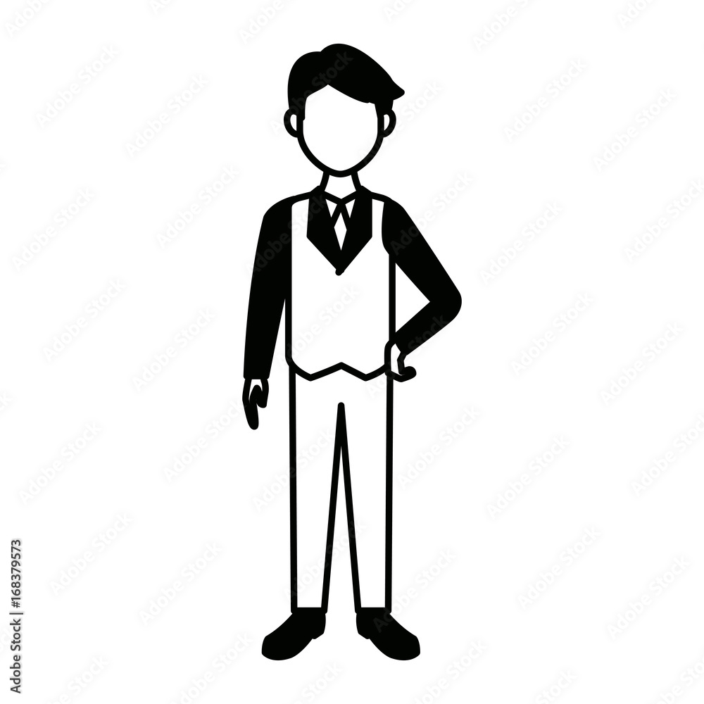 smiling man in casual clothes standing vector illustration smiling man in casual clothes standing vector illustration