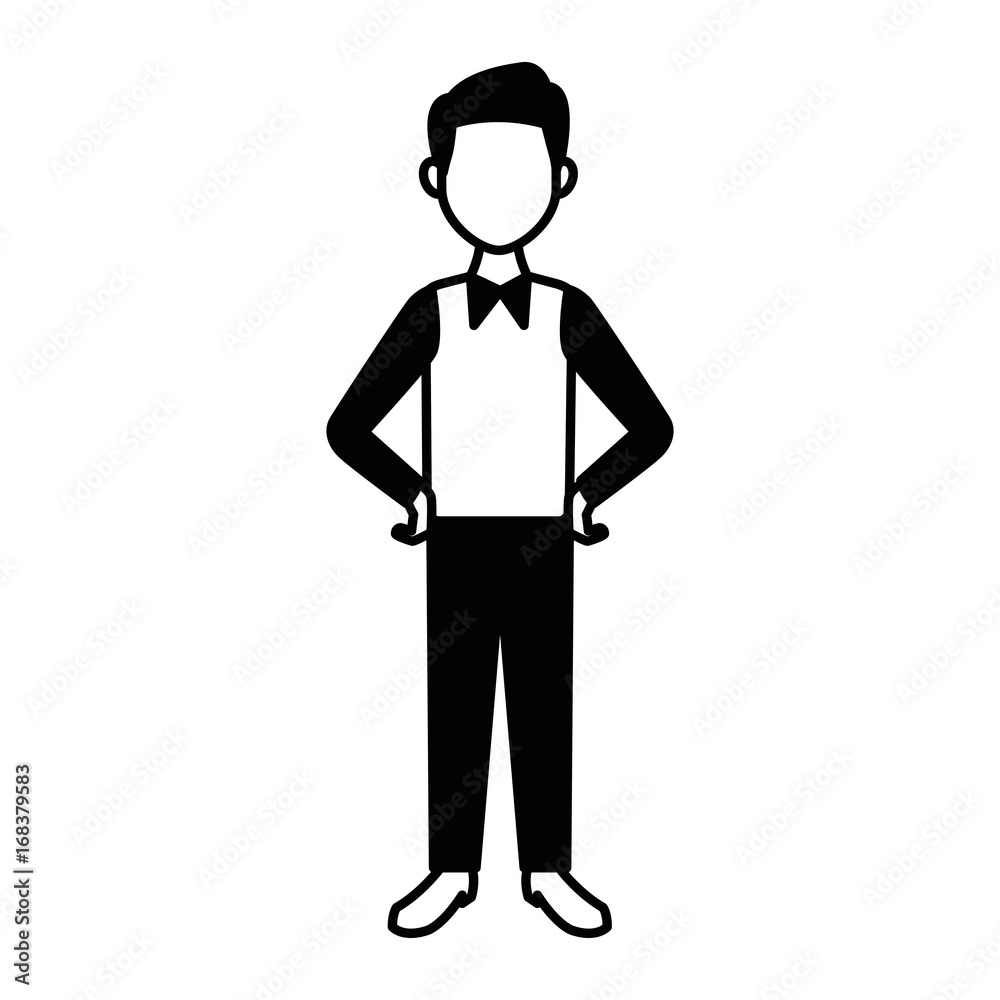 smiling man in casual clothes standing vector illustration