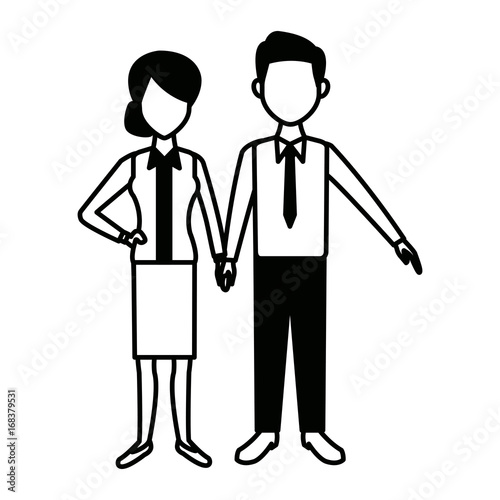 Wallpaper Mural couple standing man and woman together people vector illustration Torontodigital.ca