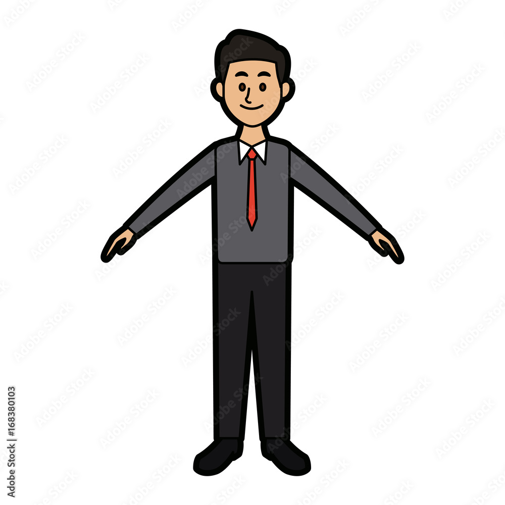 smiling man in casual clothes standing vector illustration smiling man in casual clothes standing vector illustration