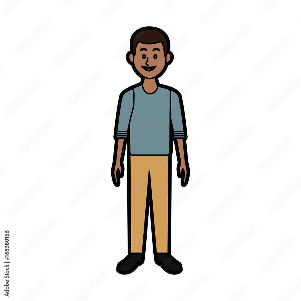 smiling man in casual clothes standing vector illustration