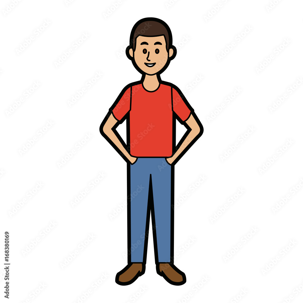 smiling man in casual clothes standing vector illustration smiling man in casual clothes standing vector illustration