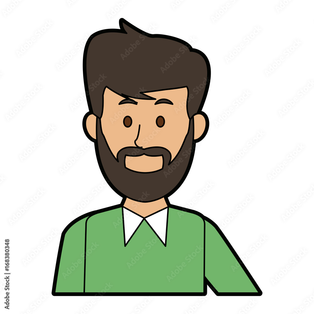 portrait of a young man character on white background vector illustration portrait of a young man character on white background vector illustration