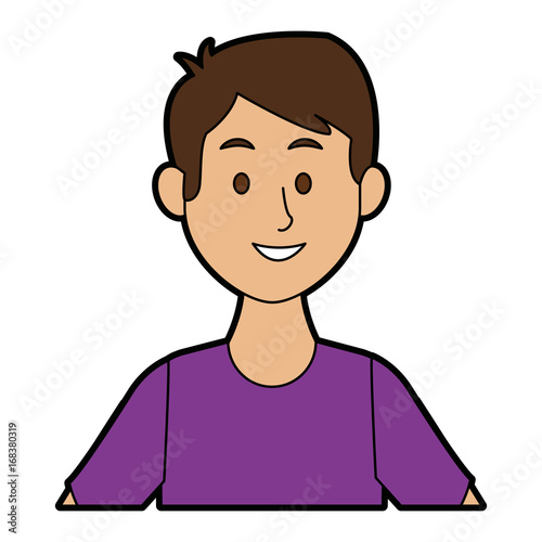 portrait of a young man character on white background vector illustration