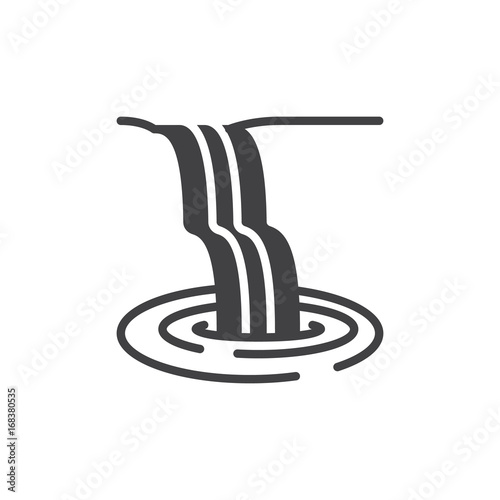 Fototapeta Naklejka Na Ścianę i Meble -  Waterfall icon vector, filled flat sign, solid pictogram isolated on white. Symbol, logo illustration. Pixel perfect vector graphics