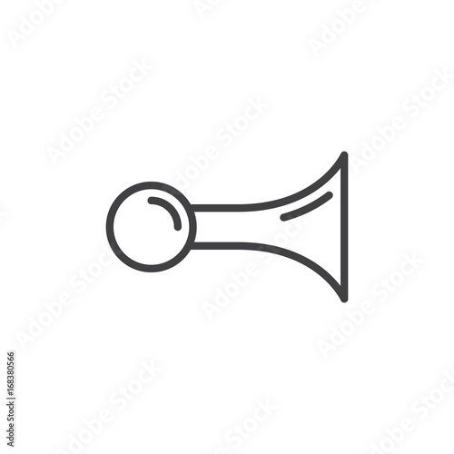 Signal horn line icon, outline vector sign, linear style pictogram isolated on white. Symbol, logo illustration. Editable stroke. Pixel perfect vector graphics