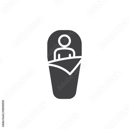 Sleeping bag icon vector, filled flat sign, solid pictogram isolated on white. Symbol, logo illustration. Pixel perfect vector graphics