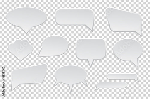 Vector collection of isolated speech bubbles on the transparent background.