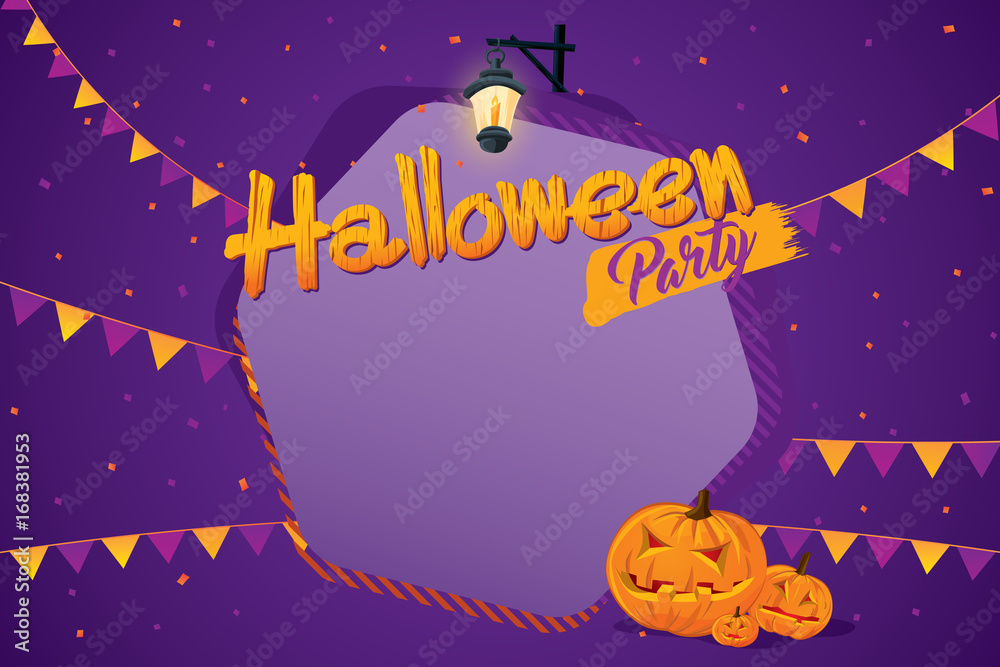 Fototapeta premium Halloween party invitation poster background. Vector illustration