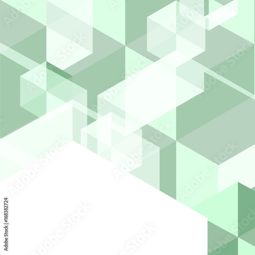 Green polygon created abstract background