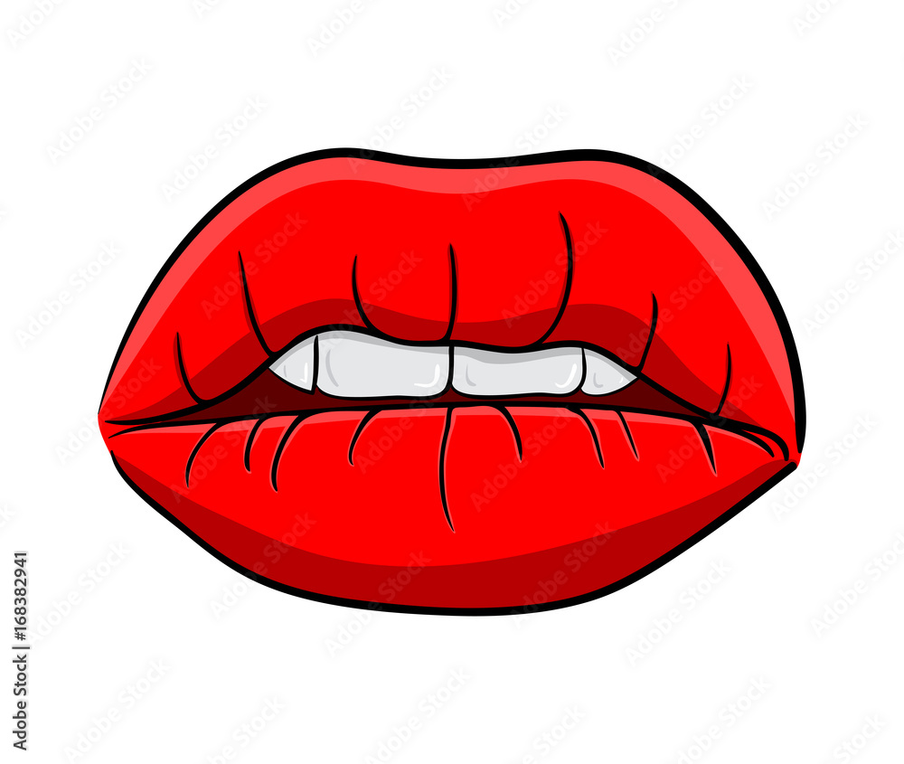 lips with teeth cartoon vector symbol icon design. Beautiful illustration isolated on white background lips with teeth cartoon vector symbol icon design. Beautiful illustration isolated on white background