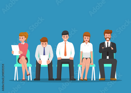 Business people waiting for job interview.