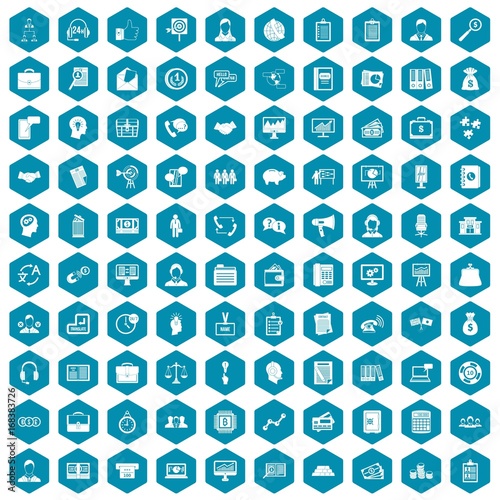 100 business people icons sapphirine violet