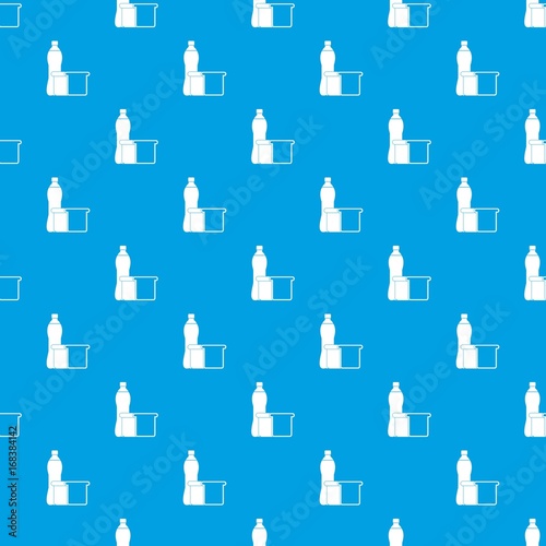Food pattern seamless blue
