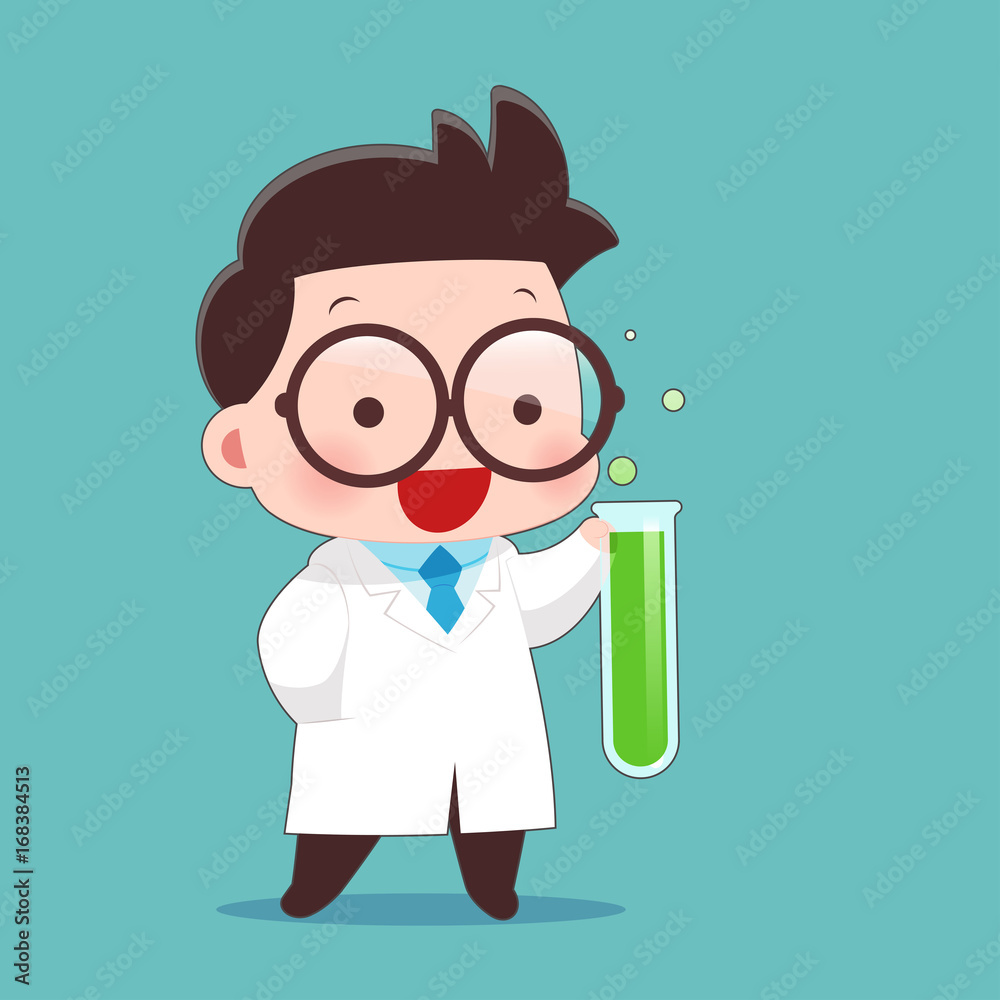 Cartoon Scientist With Test Tube And Science Experiments, Idea Concept With Character Design, Vector Illustration 10 EPS Cartoon Scientist With Test Tube And Science Experiments, Idea Concept With Character Design, Vector Illustration 10 EPS