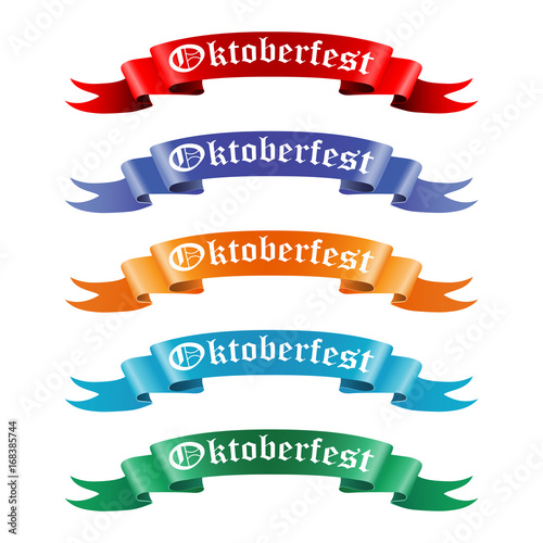 Collection of colored ribbons with the text Oktoberfest