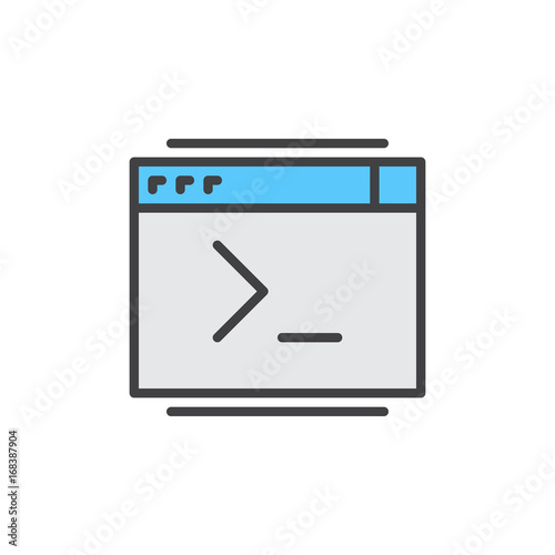 Command console filled outline icon, line vector sign, linear colorful pictogram isolated on white. Symbol, logo illustration. Pixel perfect vector graphics