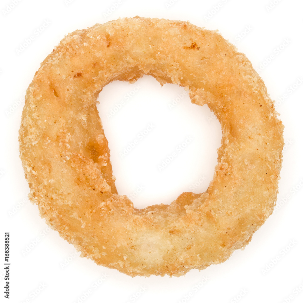 Crispy deep fried onion or Calamari ring isolated on white background Crispy deep fried onion or Calamari ring isolated on white background