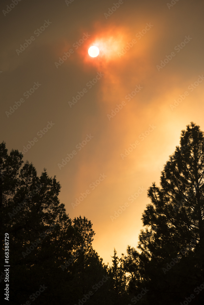 Sun through Wildfire Smoke Sisters Oregon 2017 Sun through Wildfire Smoke Sisters Oregon 2017