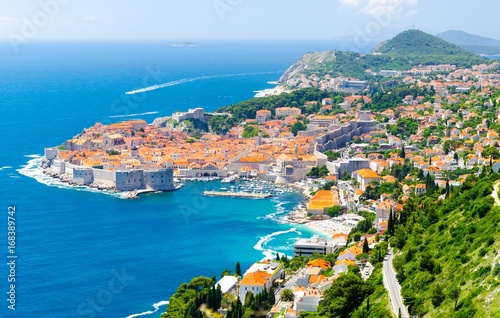 amazing view of Dubrovnik old town, Dalmatia, Croatia