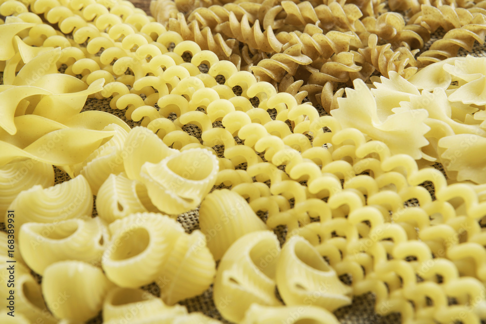 Close of uncooked macaroni Close of uncooked macaroni