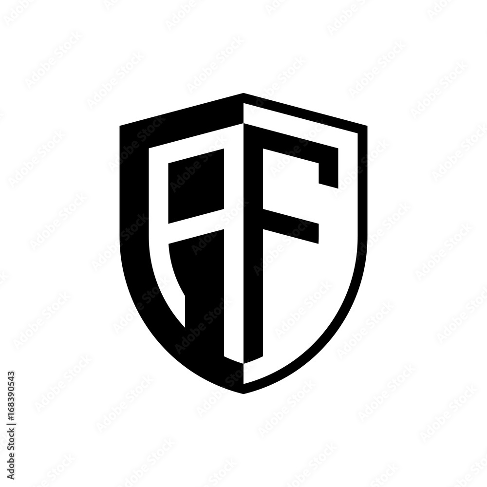Initial two letter logo shield vector black
Initial two letter logo shield vector black