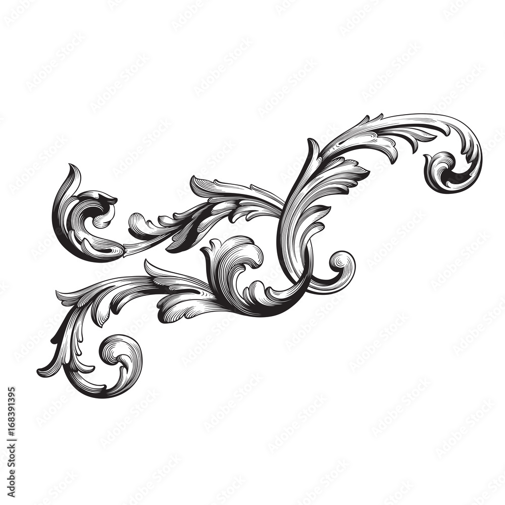 Fototapeta premium Vector baroque of vintage elements for design.