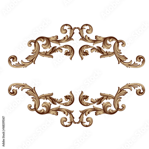 Vector baroque of vintage elements for design. 