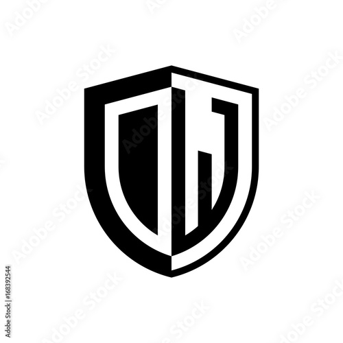Free Download Initial two letter logo shield vector black - GFXLoad