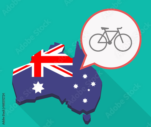 Long shadow Australia mmap with a bicycle photo