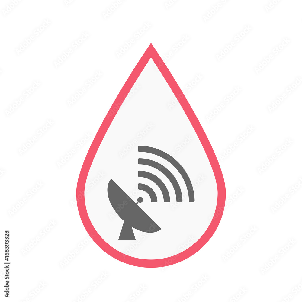 Isolated blood drop with a satellite dish Isolated blood drop with a satellite dish