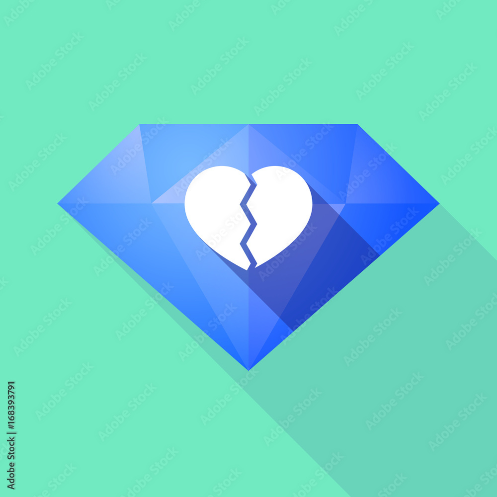 Long shadow diamond with a broken heart Long shadow diamond with a broken heart