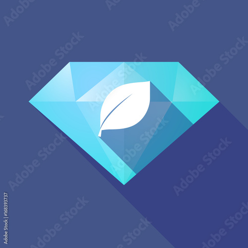 Long shadow diamond with a leaf