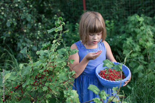 child  with bowl eating berries,  natural products
