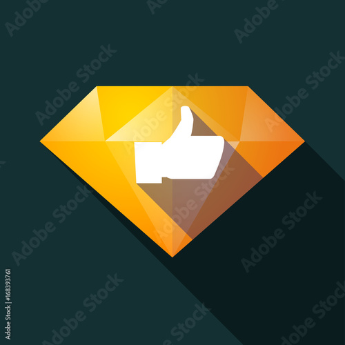 Free Download Long shadow diamond with a thumb up hand - GFXLoad