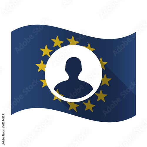 Isolated EU flaw with a male avatar