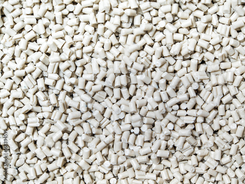 Cuadro en lienzo White grain of remelt plastic recycling pellets