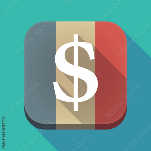 Long shadow France flag with a dollar sign