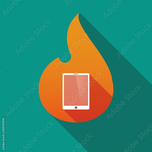 Long shadow flame with a tablet computer
