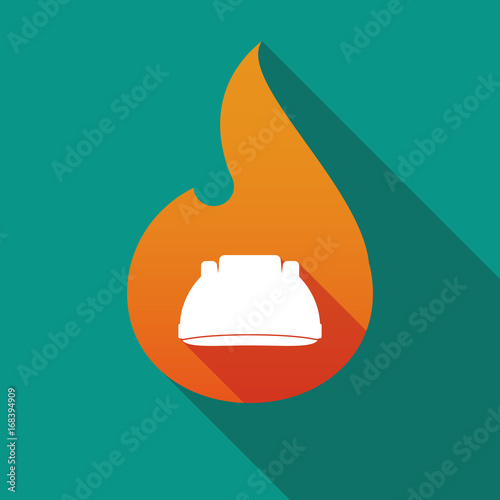 Long shadow flame with a work helmet