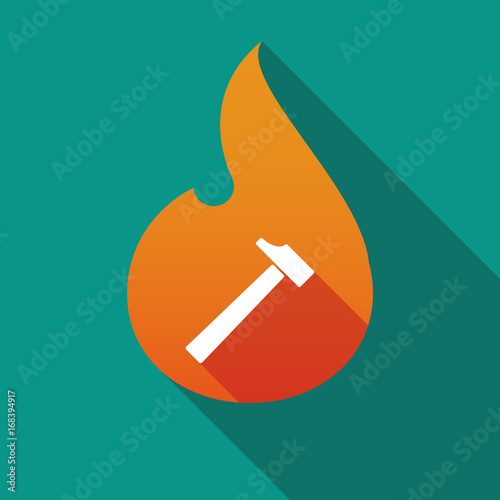 Long shadow flame with a hammer