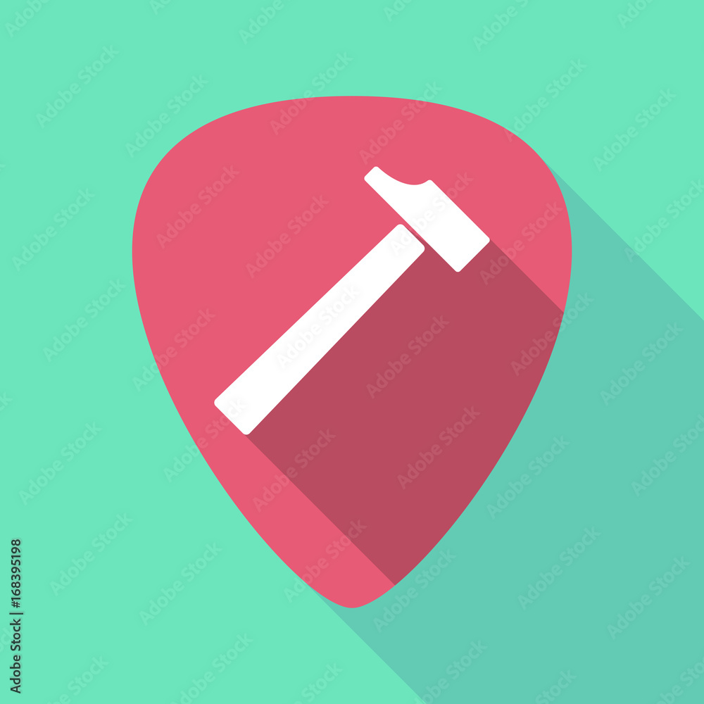 Long shadow plectrum with a hammer Long shadow plectrum with a hammer