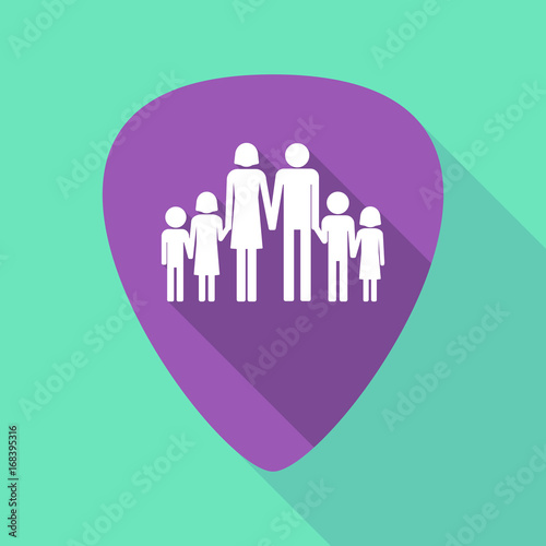 Long shadow plectrum with a large family  pictogram